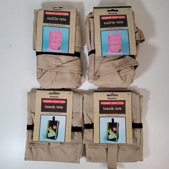 NWT Simplicity DIY Tote Craft Kit Bundle of 4 - Picture 1 of 6